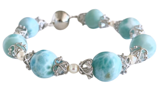 Larimar Kugel-Armband