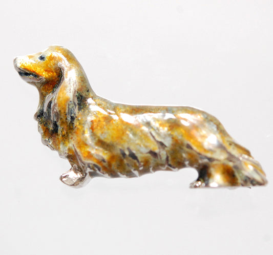 Langhaardackel - Dachshund Brosche